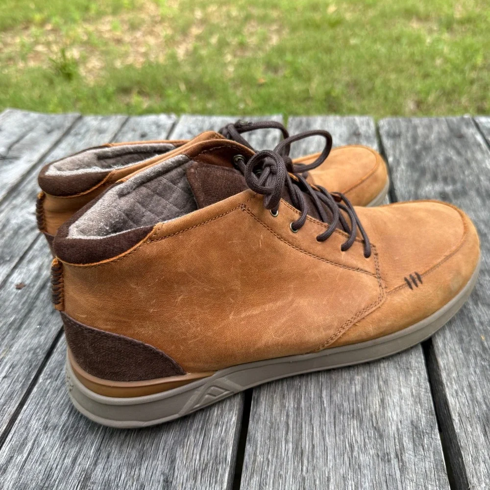 Reef Rover Mid WT Mens Brown Leather Mid Top Boots RF0A3623 Size 11‎